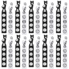 Hanaive 20 Pcs Volleyball Hair Ties Hair Accessories Ponytail Holders Bracelets No Crease Ribbon Volleyball Gifts for Team Girls Women Player(Black, White)