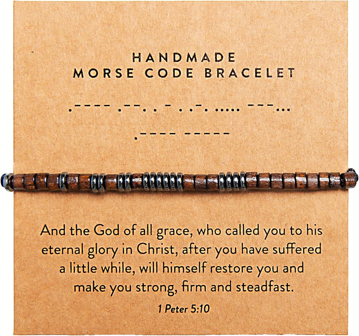 ARK & BAY Christian Morse Code Bracelet | Handmade Adjustable Custom Bible Verse Bracelets For Women & Men | Religious Faith Scripture | Catholic Beaded Jewelry Gift For Encouragement, Inspirational Hidden Message