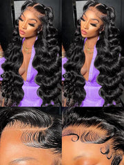 Body Wave Lace Front Wigs Human Hair 13x6 Lace Front Wigs Human Hair 200% Density 26 Inch 13x6 HD Lace Frontal HumanHair Wigs for Black Women With BabyHair
