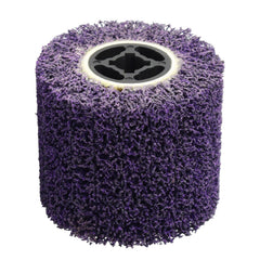 Rocaris 3PCS 36 Grit Abrasive Drawing Wheel Drum, 4.5"×4" Wire Drawing Polishing Burnishing Wheels, Buffing Wheels for Wood Metal Surface Polishing, Purple