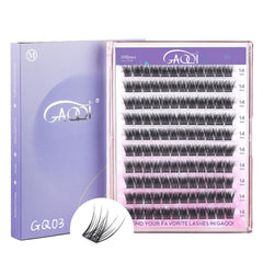 GAQQI Self Adhesive Lash Clusters, Pre Glued Eyelashes 10-14mm Wispy Cluster Lashes, Press On No Glue False Eyelashes, Strong Adhesive & Reusable Glueless（PG4）