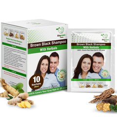 Ammonia-Free & Paraben Free Herbal Hair Shampoo - Hair Dye Shampoo for Women & Men - Natural Color & Herbal Nourishment - No Stain on Skin - Dark Brown (400 ml)