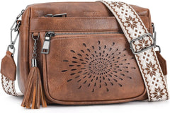 APHISON Crossbody Bags for Women Trendy, Leather Crossbody Purses Shoulder Handbags with Adjustable Guitar Strap