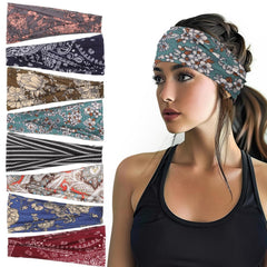 8 Pack Headbands for Women, Boho Style Headbands Non Slip Fashion Wide Headband Hair Wrap Stocking Stuffers for Women Girls