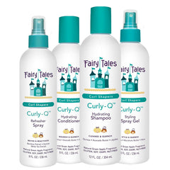 Fairy Tales Curly Q Hydrating Kids Shampoo 12oz and Conditioner 8oz - Paraben, Sulfate, Gluten, and Nut Free - For All Curl Types Including Multi Cultural Hair (2 Pack)