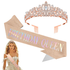 Birthday Sash for Women,Birthday Crown,Tiaras for Women,Birthday Queen Sash,Birthday Sash and Crown,Birthday Tiara for Women,Birthday Crowns for Women,Birthday Headband Decorations for Women