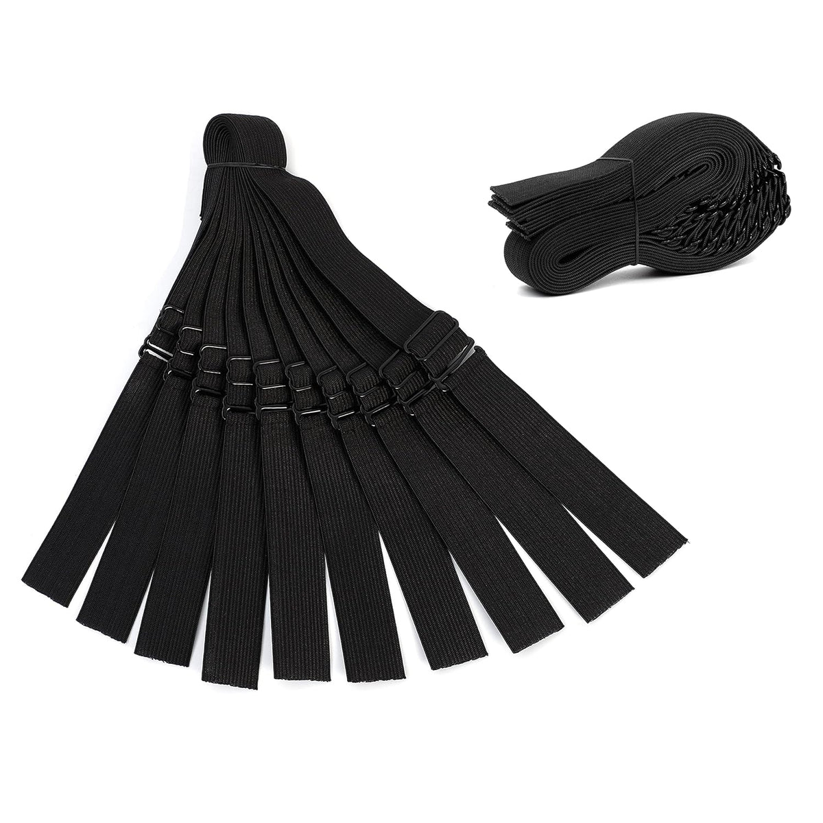 Adjustable Elastic Bands Straps For Wigs (Black/6pcs)