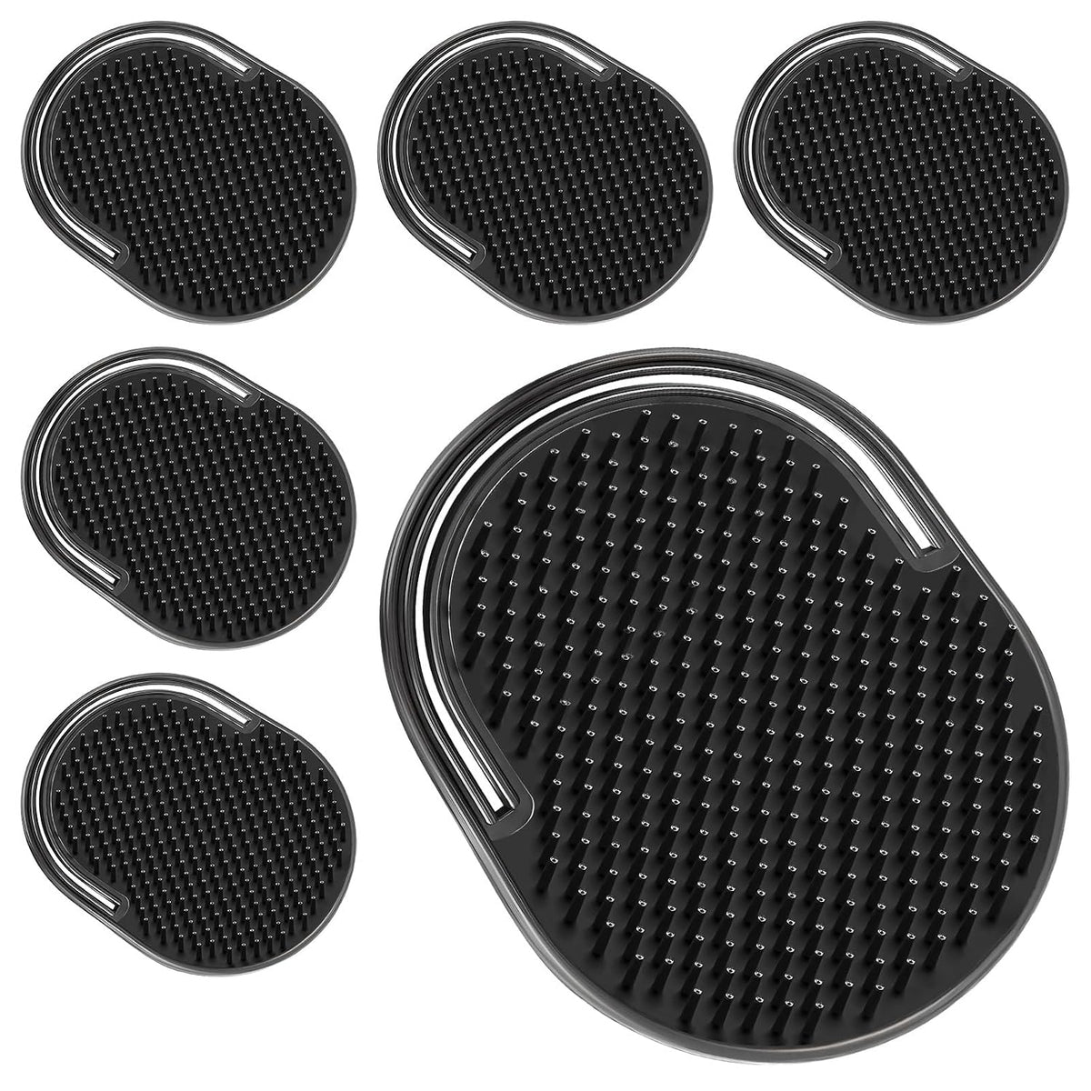 6 Pcs Palm Combs for Men, Pocket Comb scalp massager, Multiple Hair Comb, Shower Comb, pocket brush, Black