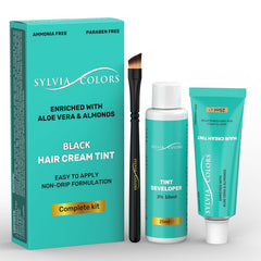 Professional Tint Kit Semi-Permanent 40 Applications Lasts 4-6 Weeks Spot Coloring Set WaterprooF (Dark Brown, 25 ML)