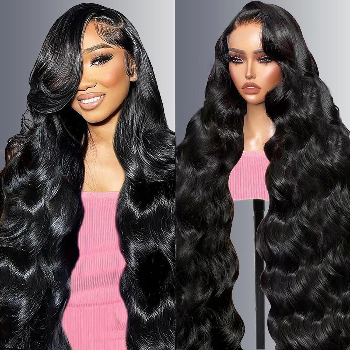 30 Inch 13x6 Lace Front Wigs Human Hair 200 Density Body Wave HD Lace Frontal Wigs Human Hair Pre Plucked with Baby hair Natural Color Glueless Wigs for Women