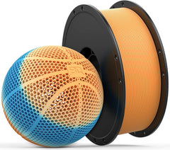 BIQU PLA-HR Flexible 3D Printer Filament Specifically for Printing Airless Basketballs, 1.75mm 1KG Spool (2.2lbs), Triple Color Filament for Most FDM 3D Printer, Blue-Orange-White