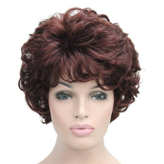 Lydell Women's Short Curly Wavy Wig Synthetic Hair Full Wig 6 inches (L16-613 Blonde with Highlights)
