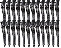 YGDZ Duck Billed Clips, 30pcs 3.5 Inch Metal Alligator Curl Hair Clips with Holes for Styling, Coloring, Thick Hair Rollers, Salon Use, Silver