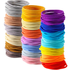 TecUnite 200 Pieces No Metal Hair Elastics Bulk Rubber Bands Hair Ties Ponytail Holders for Women(Multicolor)