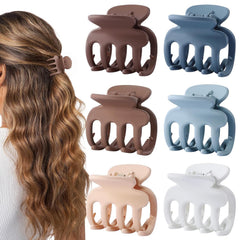6 Pcs Hair Clips Small Claw Clips for Thin Hair Medium Matte Non-slip Hair Accessories for Women and Girls (Brown)