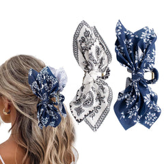 Bow Claw Clips Bow Hair Clips Black White 2PCS Big Hair Bows for Women Butterfly Styling Large Hair Clips for Thick Hair for Girls Hair Accessories for Teen
