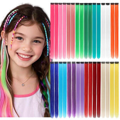 Colored Hair Extensions Clip In, 12 Pieces, Blonde