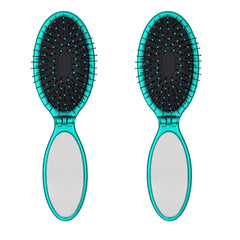 Wet Brush Pop Go Detangler, Blue Teal - Foldable, On-The-Go Design, Travel Brush, Ultrasoft IntelliFlex Bristles, Detangling Hairbrush, Built-In Mirror Handle, Wet & Dry, All Hair Types