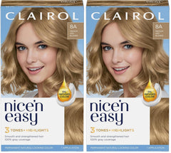 Clairol Nice'n Easy Permanent Hair Dye, 8S Soft Silver Hair Color, Pack of 1