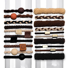 Boho Hair Ties 48pcs,Hair Accessories for Women, Hair Tie Bracelets,Ponytail Holders for Girls with Thick and Thin Hair,Soft Dual-Use No-Damage Ties,Mother's Day, Valentine's Day, Christmas gifts