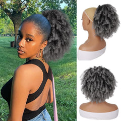 G&T Wig Curly Bangs for Black Women Short Afro Kinky Curly Bangs Clip in Bangs(1B,single bangs)