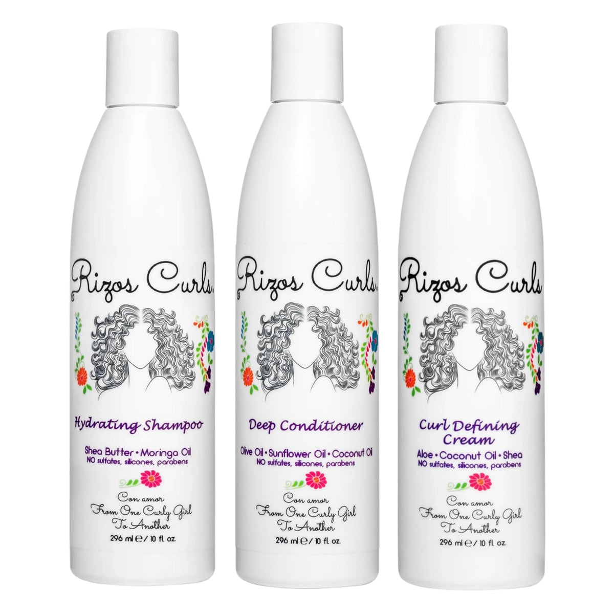 Rizos Curls Curl Defining Cream for Wavy, Curly, Coily Hair – Frizz Control, Defines, Softens, Moisturizes, Adds Shine for 1a–4c Hair Types – Sulfate & Paraben