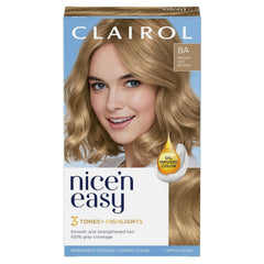 Clairol Nice'n Easy Permanent Hair Dye, 8S Soft Silver Hair Color, Pack of 1