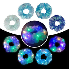 Light Up Scrunchies Party Favor, Gifts for Girls Halloween LED Scrunchy Hair Ties for Women & Girls Hair 80s, Glow in the Dark Party Supplies Festival Rave Accessories for Neon Glow Party