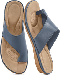 Summer Flat Sandals for Women: Comfortable Walking Dressy Slides for 2025 - Ladies Orthopedic Casual Shoes Indoor Outdoor