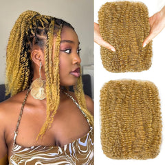 Afro Kinkys Bulk Human Hair 2 Bundles 16 Inch Black Afro Kinky-Curly Human Hair Bundles for Dreadlock Extensions Locs Repair 100% Human Hair 4C Curly for Mini Twist