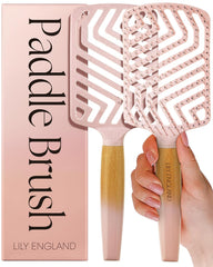 Lily England Detangling & Styling Brush - Pain-Free Brush for Curly Wet & Dry Hair With Flexible Bristles - Easy to Hold Rose Gold Brush for Women's 3c to 4c Curls