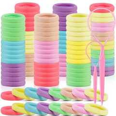 150PCS Hair Ties, IKOCO Cotton Small Hair Ties for Little Girls, Baby and Kids, Colorful Seamless Ponytail Holders