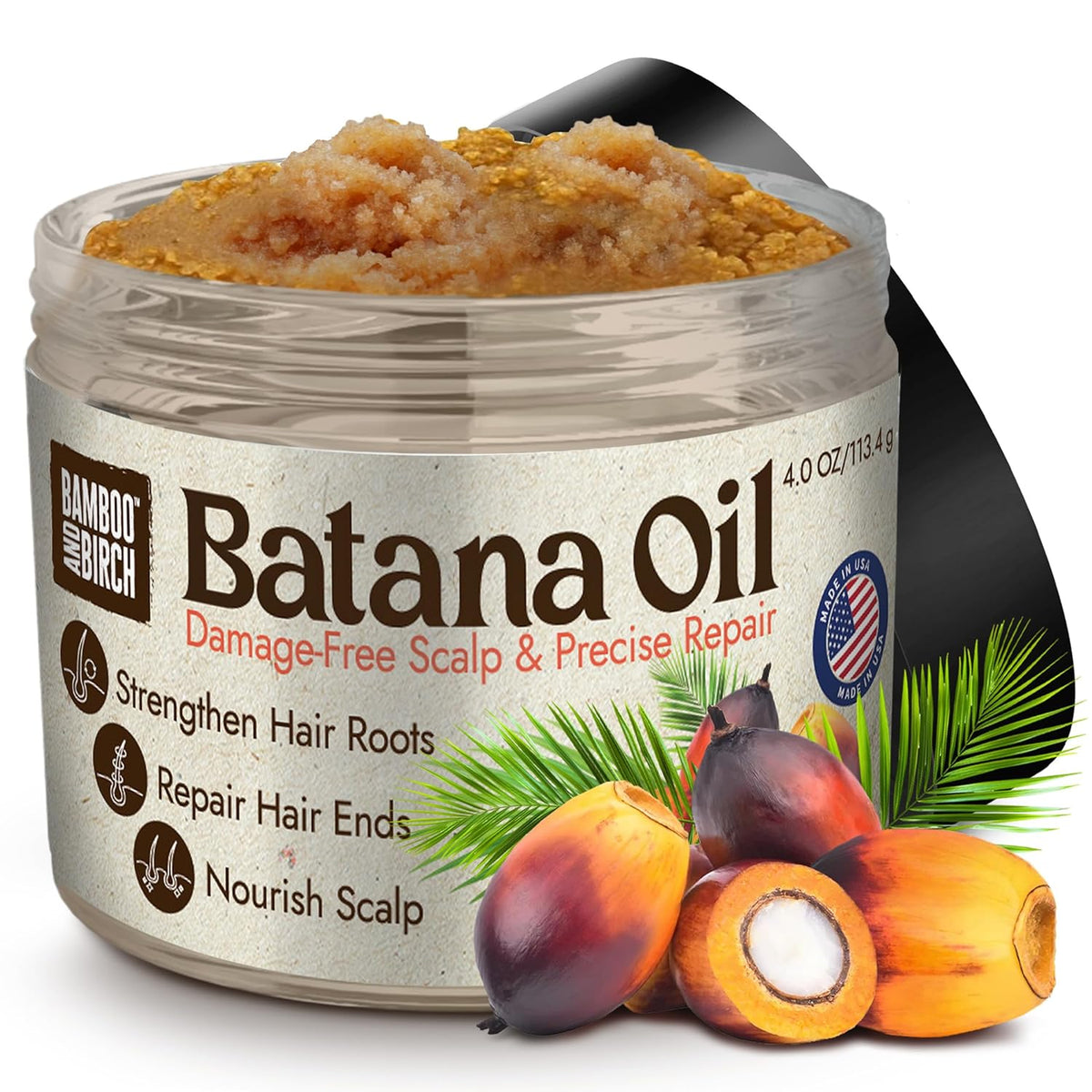 Raw Batana Oil for Hair Growth,100% Pure, 4 Oz, for Thick and Strong Natural Hair, Stronger Hair for Men and Women