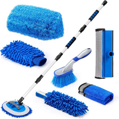 62''Car Wash Brush with Long Handle, Car Cleaning Brush with Soft Microfiber Bristles, Chenille Microfiber Car Washing Mop,Car Care Wash Kit for Truck RV SUV