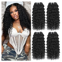 Liang Dian Curly Bundles Human Hair 10 10 12 12 Inch Kinkycurly Bundles Human Hair for Black Women 100% Unprocessed 12A Brazilian Virgin Hair Quick Weave Extensions Natural Black