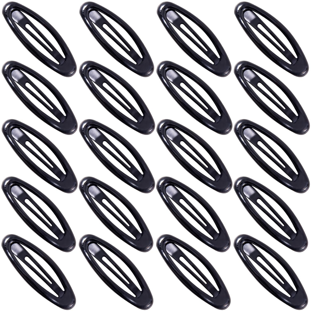 20PCS Oval Metal Snap Clips for Women No Slip Small Barrettes for Thin Fine Hair,Matte Black Brown Beige