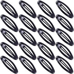 20PCS Oval Metal Snap Clips for Women No Slip Small Barrettes for Thin Fine Hair,Matte Black Brown Beige