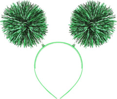 Foil Strips Pom Pom Headband Tinsel Fashion Headband Fluffy Ball Hair Loop Cosplay Hair Accessory for Women Girl Party