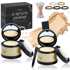 2 Pack Hairline Powder for Women and Men, Used to Root Touch Up Hair Color, Thinning and Gray Hair Coverage and Bald Spots Coverage, Black
