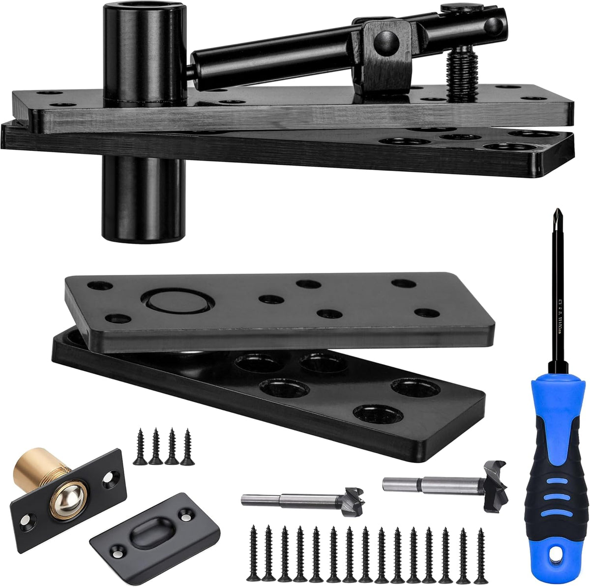 Hidden Pivot Hinge,600Lbs Load-Bearing Thickened Solid Steel - Heavy Duty 360° Swinging Murphy Door kit for Secret Doors, Bookcase, Murphy & Shelf Doors