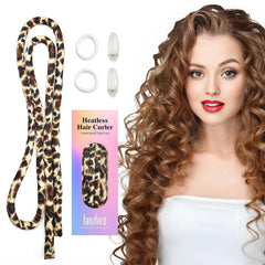 Lanzhire No Heat Overnight Curling Headband for Long and Short Hair - Thin Heatless Curlers to Sleep In (Black)