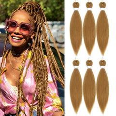 27 Prestretched Braiding Hair 3 Packs 26 Inch Honey Blonde Braiding Hair Professional Synthetic Prestretched Crochet Braids Hair Extension Itch Free Hot Water Setting Yaki Texture(26" 3Packs)