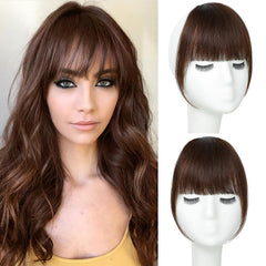 Clip in Bangs 100% Real Human Hair, Wispy Bangs Hair Clip, Fake Bang Fringe with Temples Hairpieces for Women Daily Wear (Natural Black, Wispy Bangs)