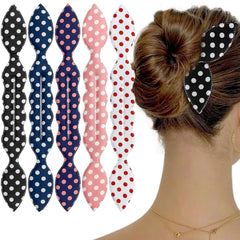 4 Pcs Deft Bun Maker French Twist Rabbit Ear Bun Twister Flower Flexible Quick Hair Styling Accessories for Women Girls