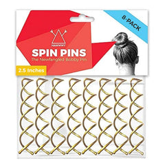 Hawwwy Bobby Pins - 8 Pack - Light Brown - 2 Inches - Beautiful Twist Hair Accessories for Women and Kids - Easy Bobby Pins for Fast and Secure Buns, Messy Styles, and Updos