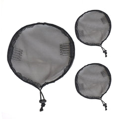 6 Pcs Black Weaving Net Cap Elastic Drawstring Ponytail Hair Net for Making Afro Puff Hair Bun Wig Making Tools (3 Pcs Round, 3 Pcs Square)