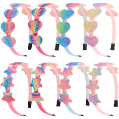 XIMA 14pcs Glitter Headbands for Girls Skinny Sparkle Hairbands Women Hair Loop Hair Accessories
