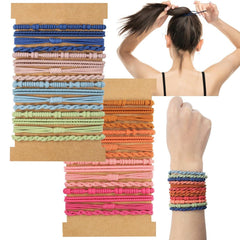 32PCS Boho Hair Bracelets for Women Elastic Bracelets Hair Ties No Damage Hair Bands for Girls Thick Thin Long Curly Hair Accessories(B Style)