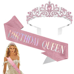 Birthday Sash for Women,Birthday Crown,Tiaras for Women,Birthday Queen Sash,Birthday Sash and Crown,Birthday Tiara for Women,Birthday Crowns for Women,Birthday Headband Decorations for Women