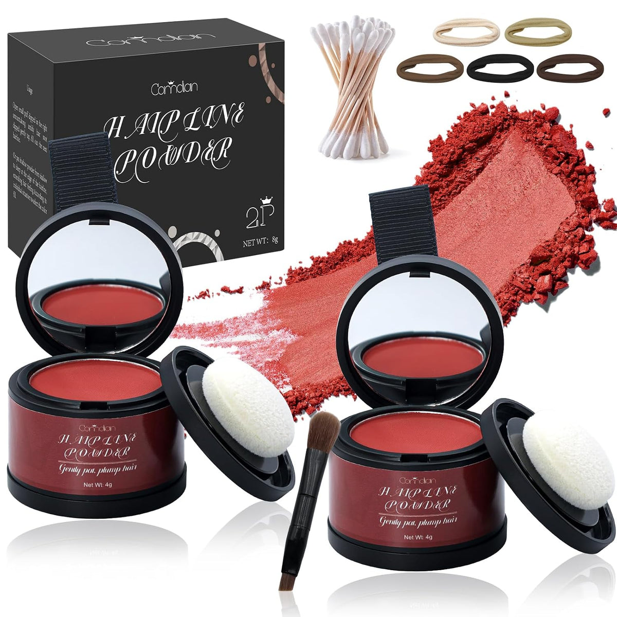 2 Pack Hairline Powder for Women and Men, Used to Root Touch Up Hair Color, Thinning and Gray Hair Coverage and Bald Spots Coverage, Black